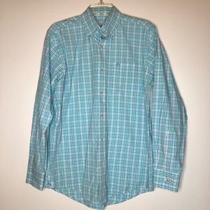 Southern Tide Turquoise Plaid Button Down